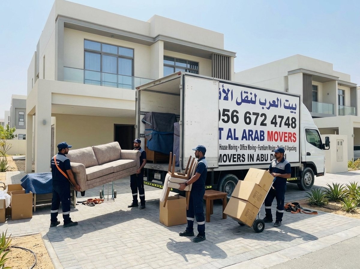 نقل عفش في أبوظبي بسيارات مغلقة مجهزة
