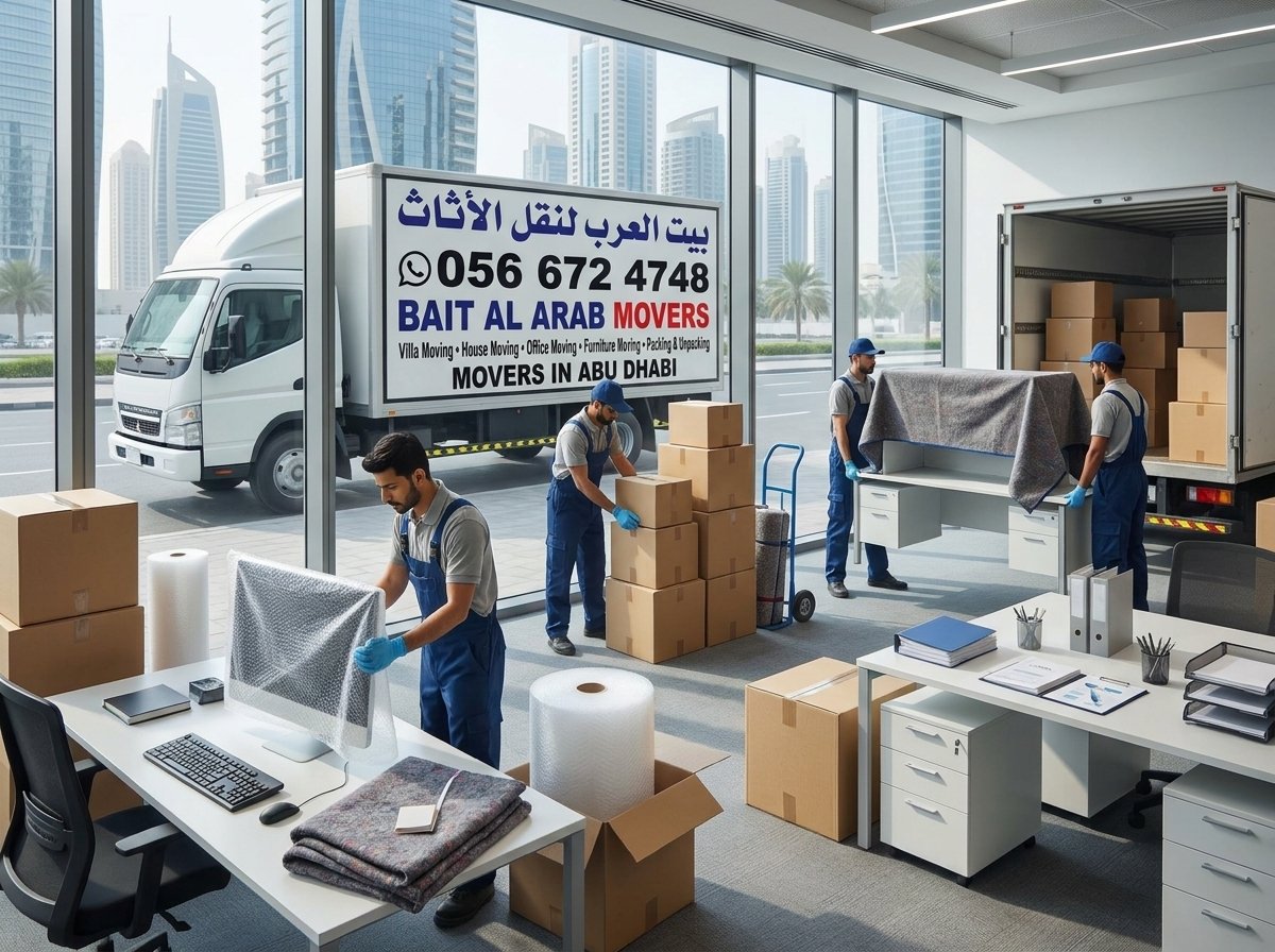 نقل أثاث مكاتب في أبوظبي وتجهيز المكتب الجديد