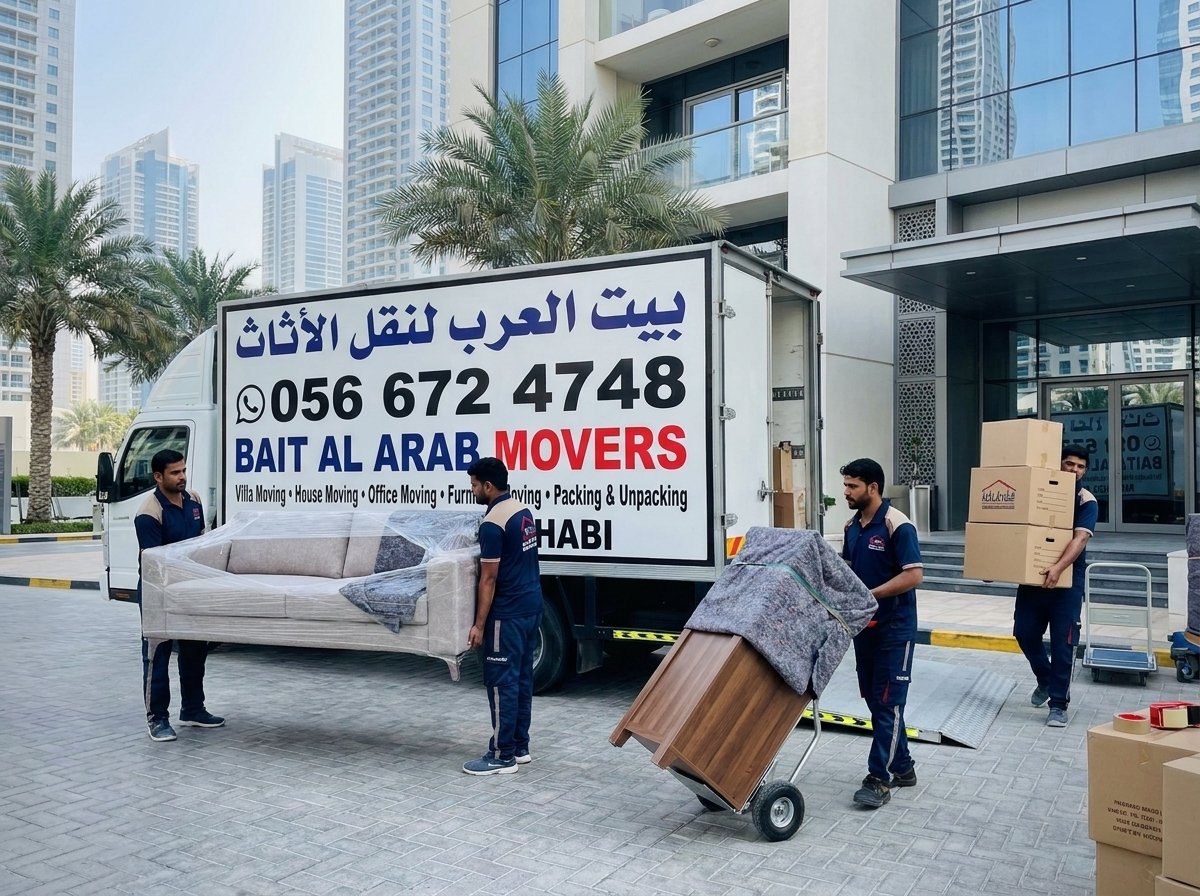 نقل أثاث أبوظبي مع التغليف والفك والتركيب